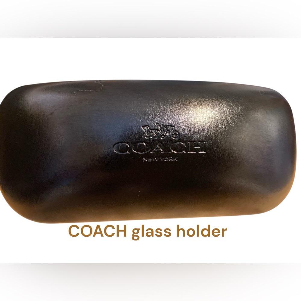 Coach Black Case with small eyeglass cleaner cloth - Picture 2 of 8